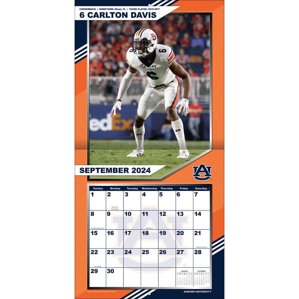 Auburn Tigers 2025 Wall Calendar_ALT2