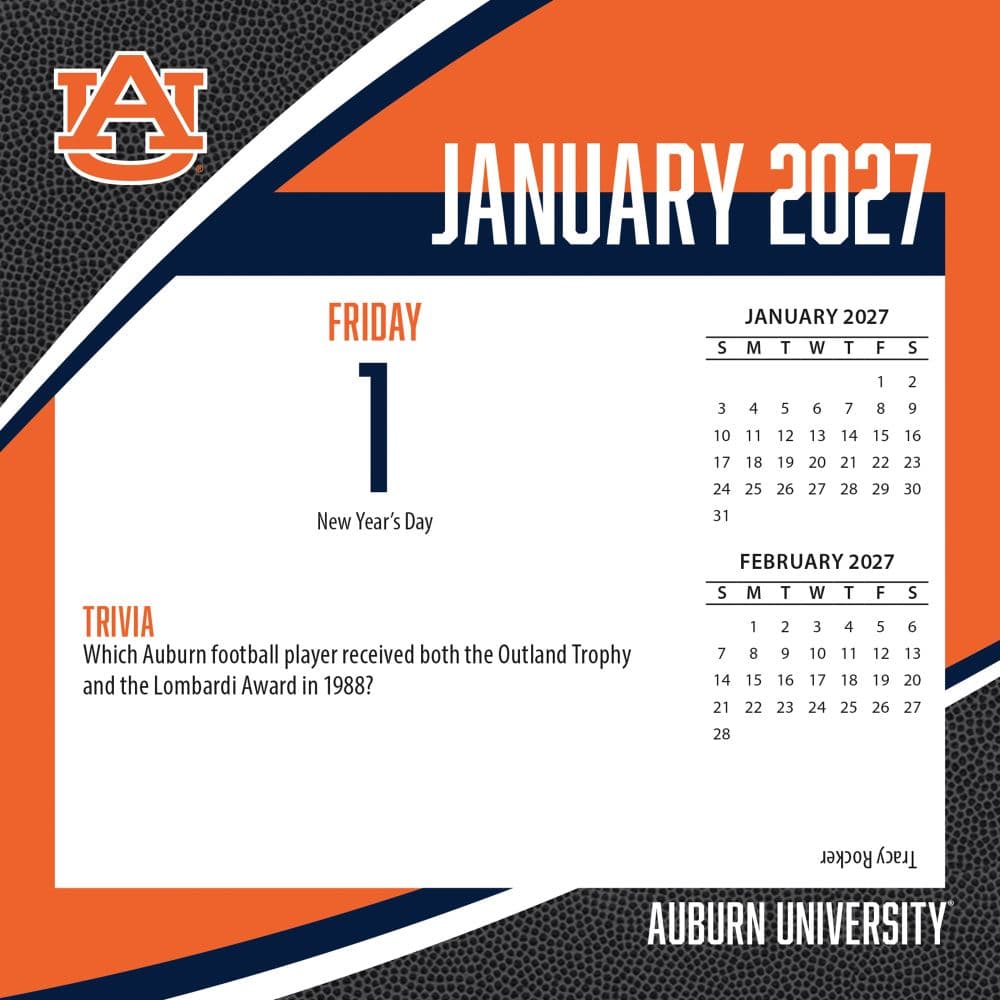 Auburn Tigers 2027 Desk Calendar Second Alternate Image