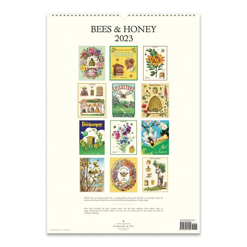 Bees & Honey 2023 Poster Wall Calendar - Calendars.com