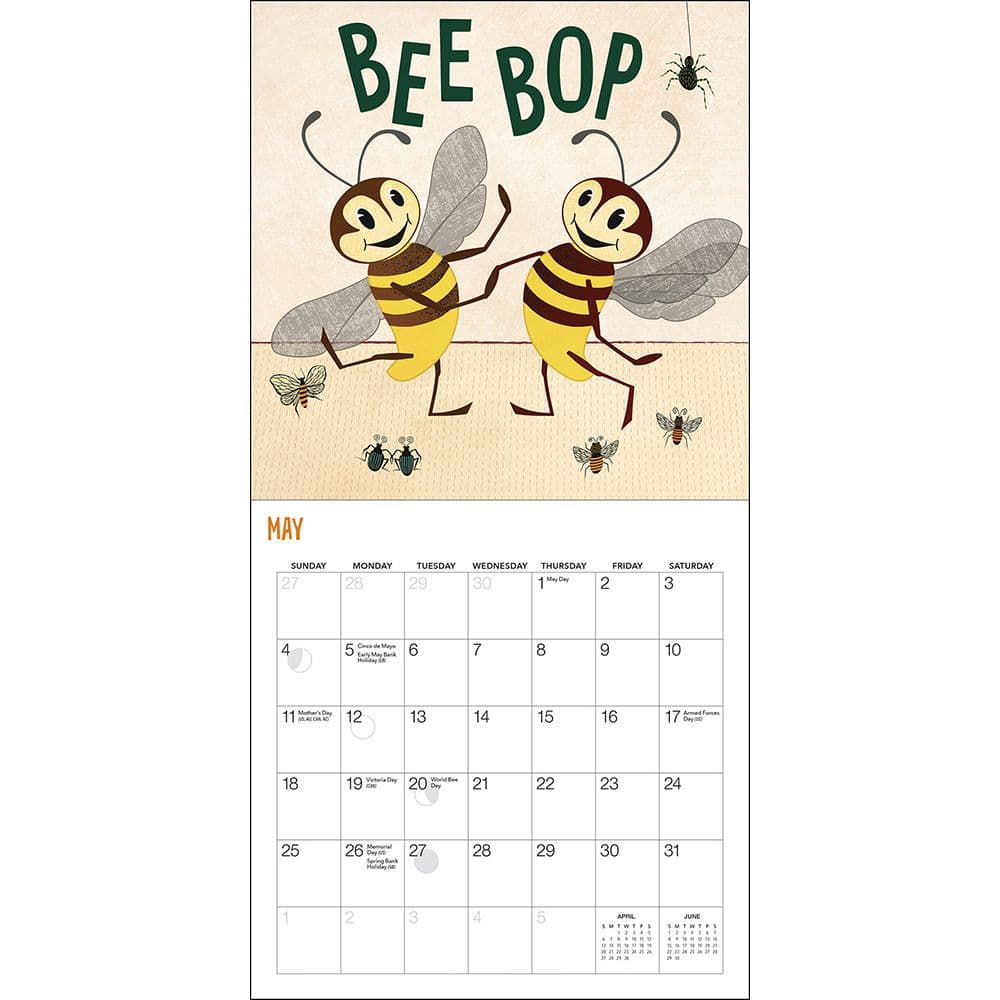 Bee Happy 2025 Mini Wall Calendar Second Alternate Image width="1000" height="1000"