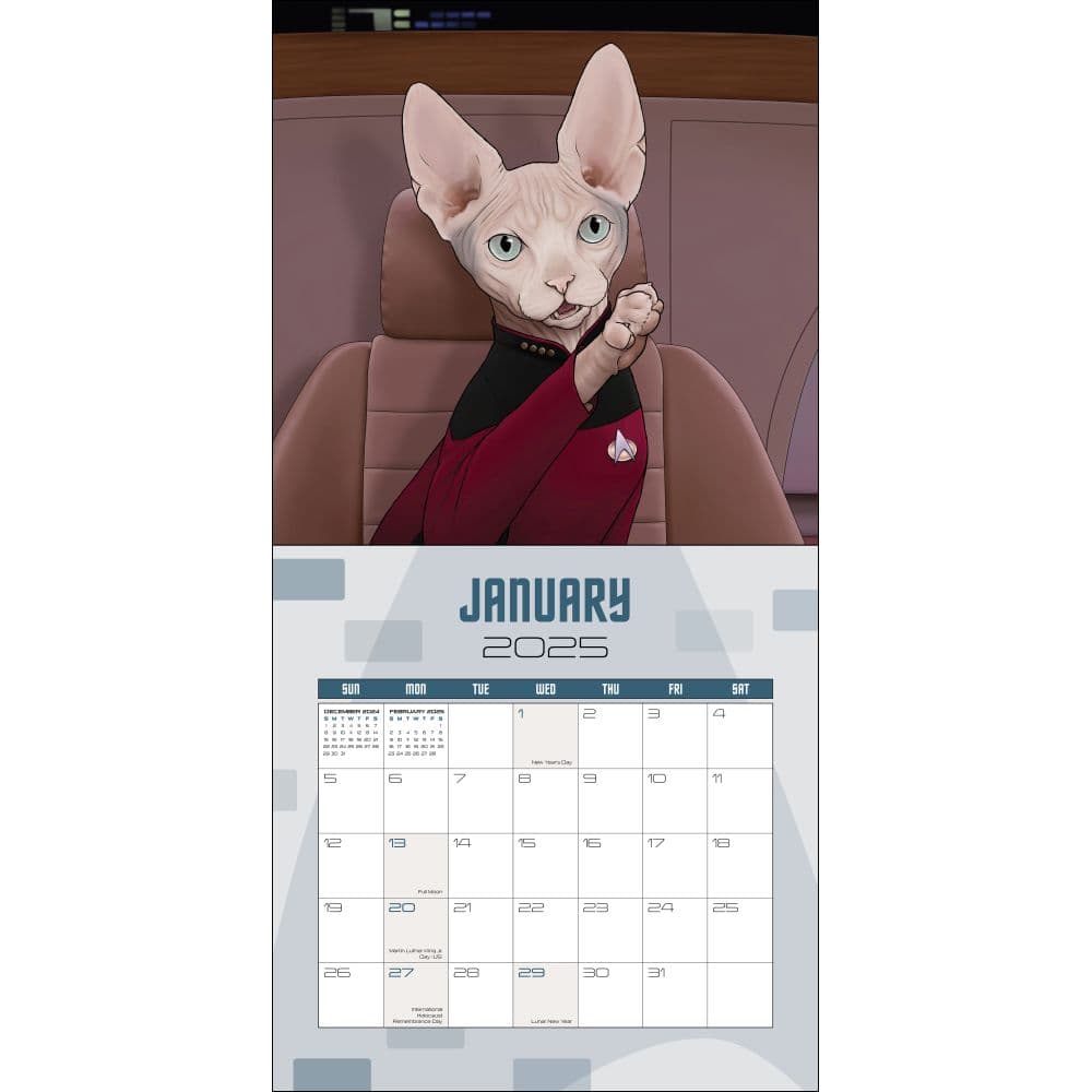 Star Trek Cats 2025 Wall Calendar