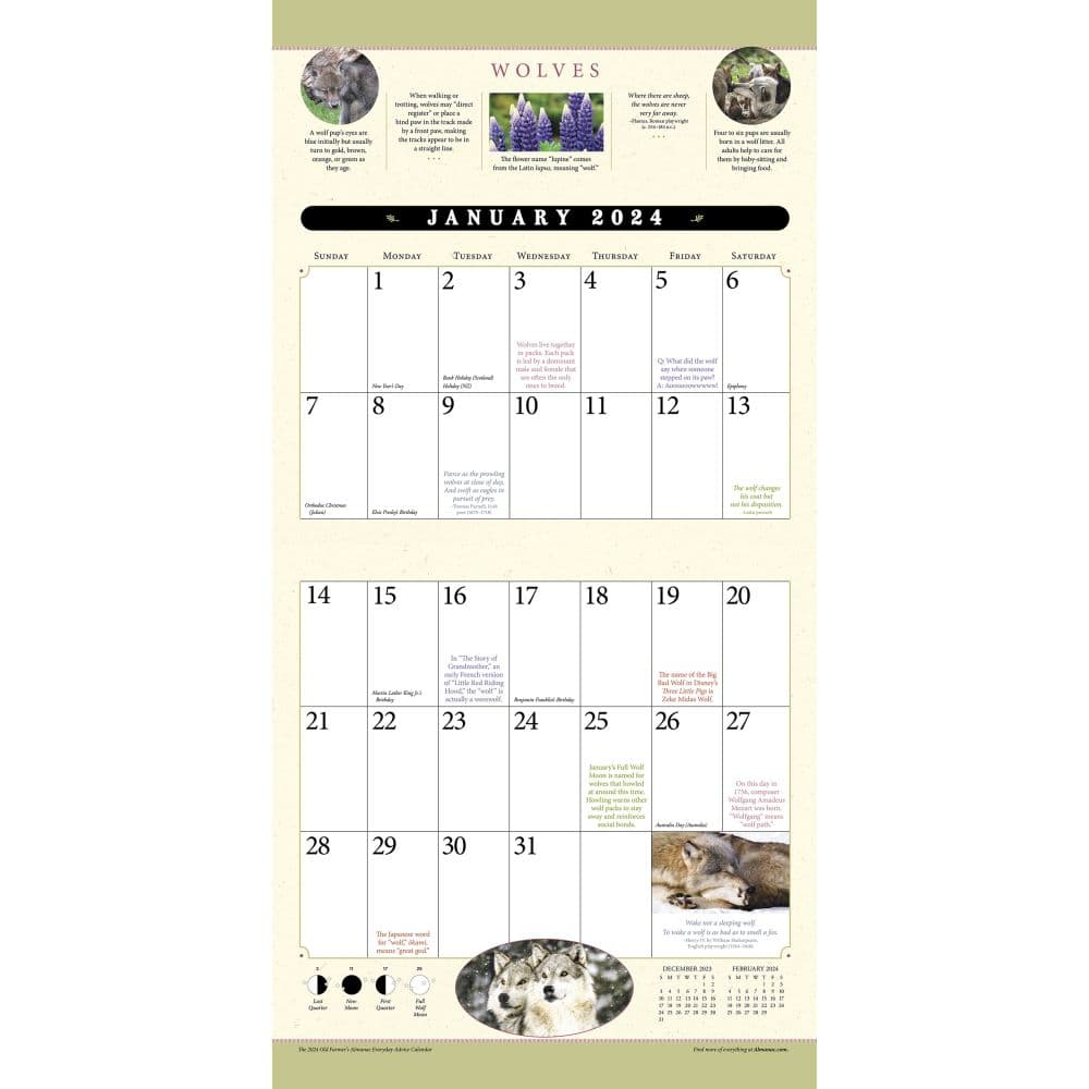 Old Farmers Almanac 2025 Wall Calendar