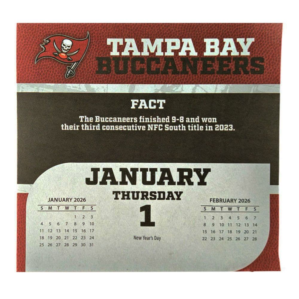 NFL Tampa Bay Buccaneers 2026 Desk Calendar Second Alternate Image
