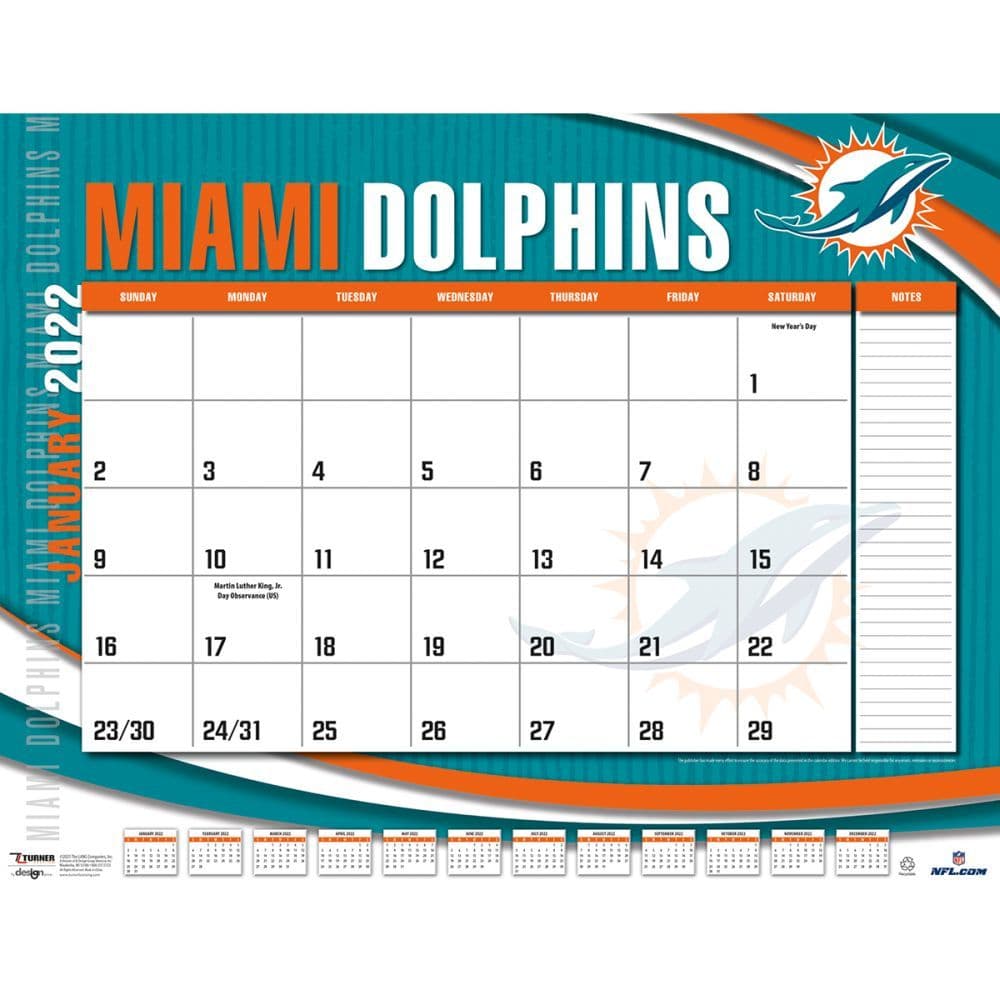 Miami Dolphins 2022 Calendars