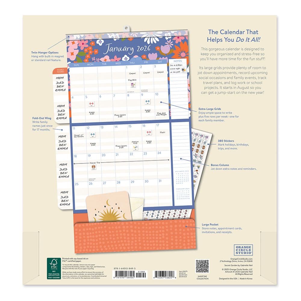 Secret Garden Do It All 2026 Wall Calendar First Alternat Image