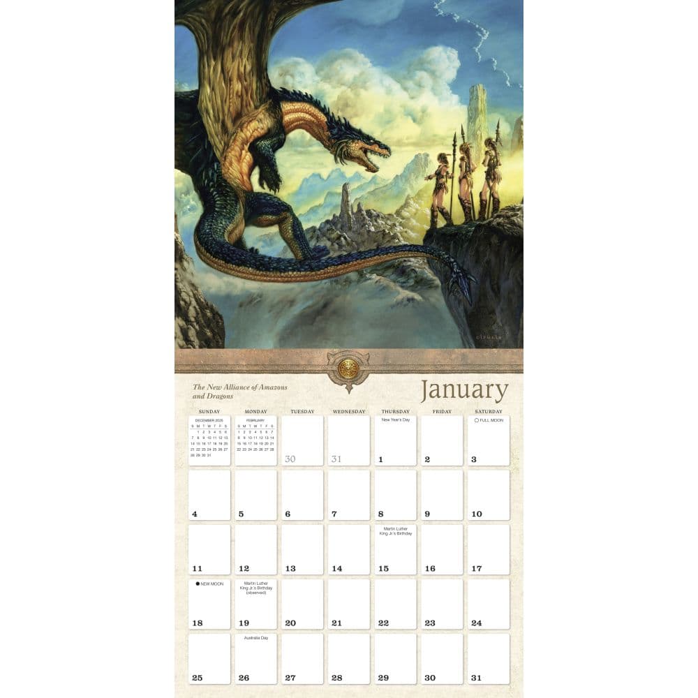 Dragons Ciruelo 2026 Wall Calendar Second Alternate Image