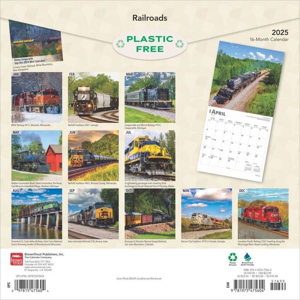 Railroads 2025 Wall Calendar First Alternate Image