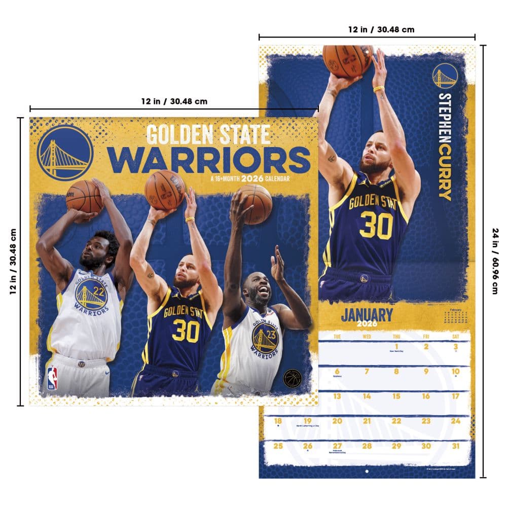 NBA Golden State Warriors 2026 Wall Calendar Sixth Alternate Image