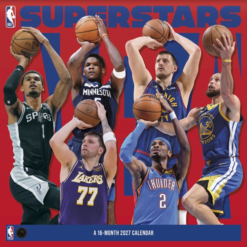 NBA Superstars 2027 Wall Calendar Main Product Image