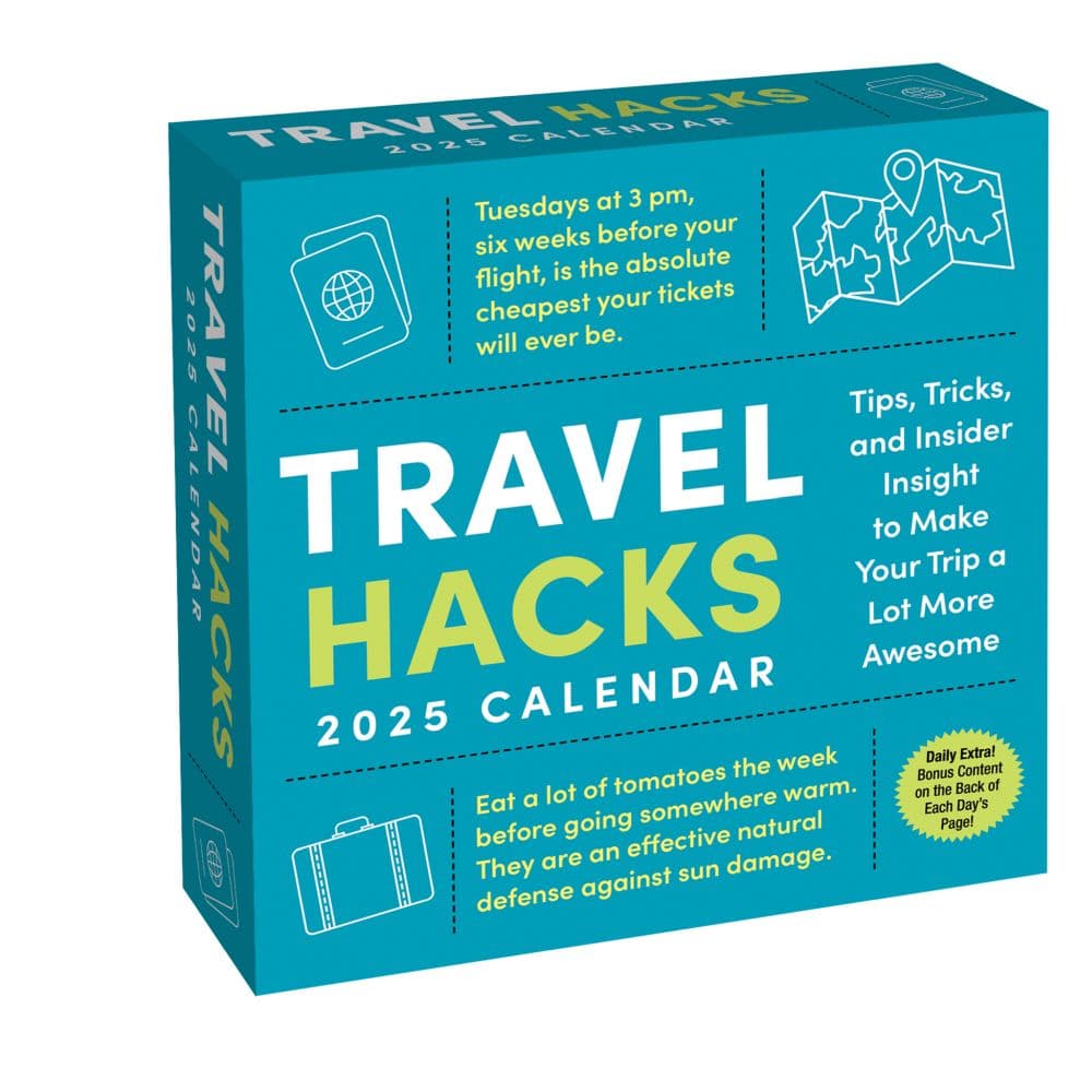 Travel Hacks 2025 Desk Calendar