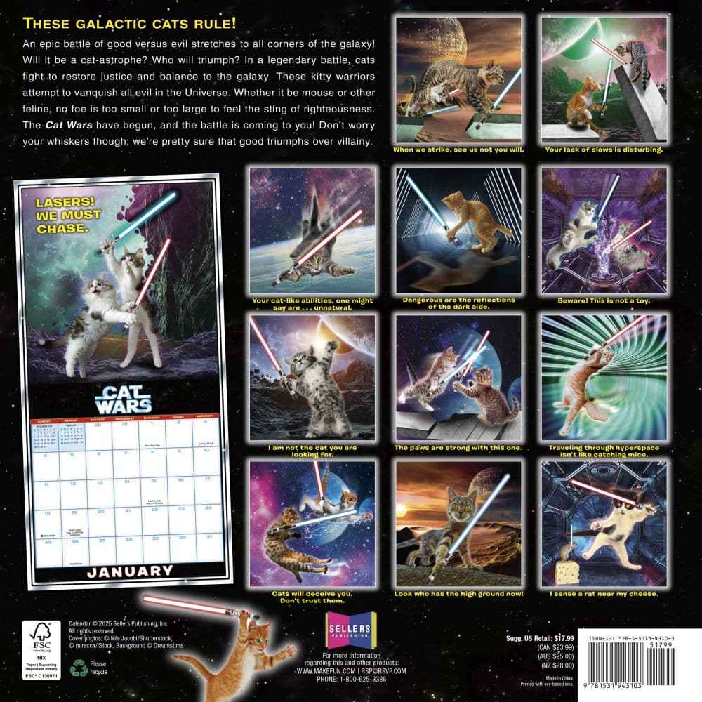 Cat Wars 2026 Wall Calendar First Alternate Image