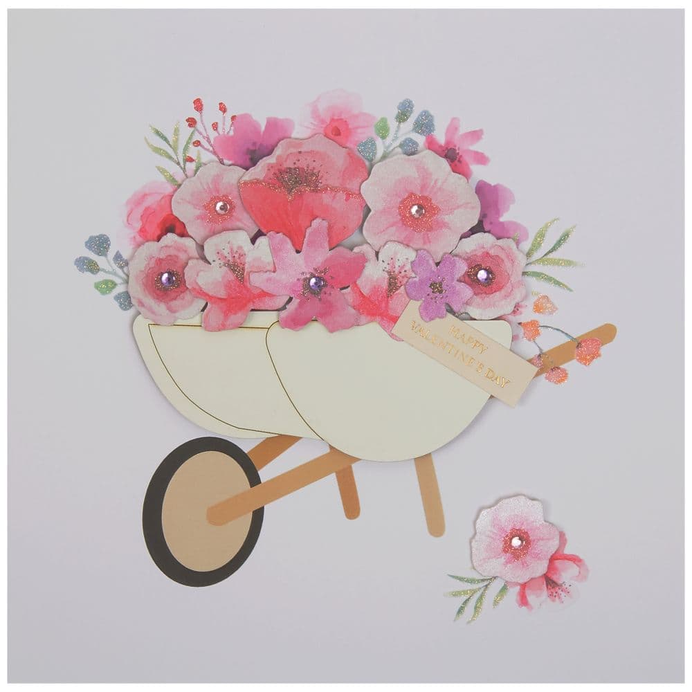 Wheelbarrow W/ Hearts and Flowers Valentine&#39;s Day Card First Alternate Image width=&quot;1000&quot; height=&quot;1000&quot;
