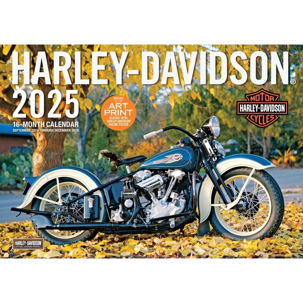 Harley Davidson Large 2025 Wall Calendar