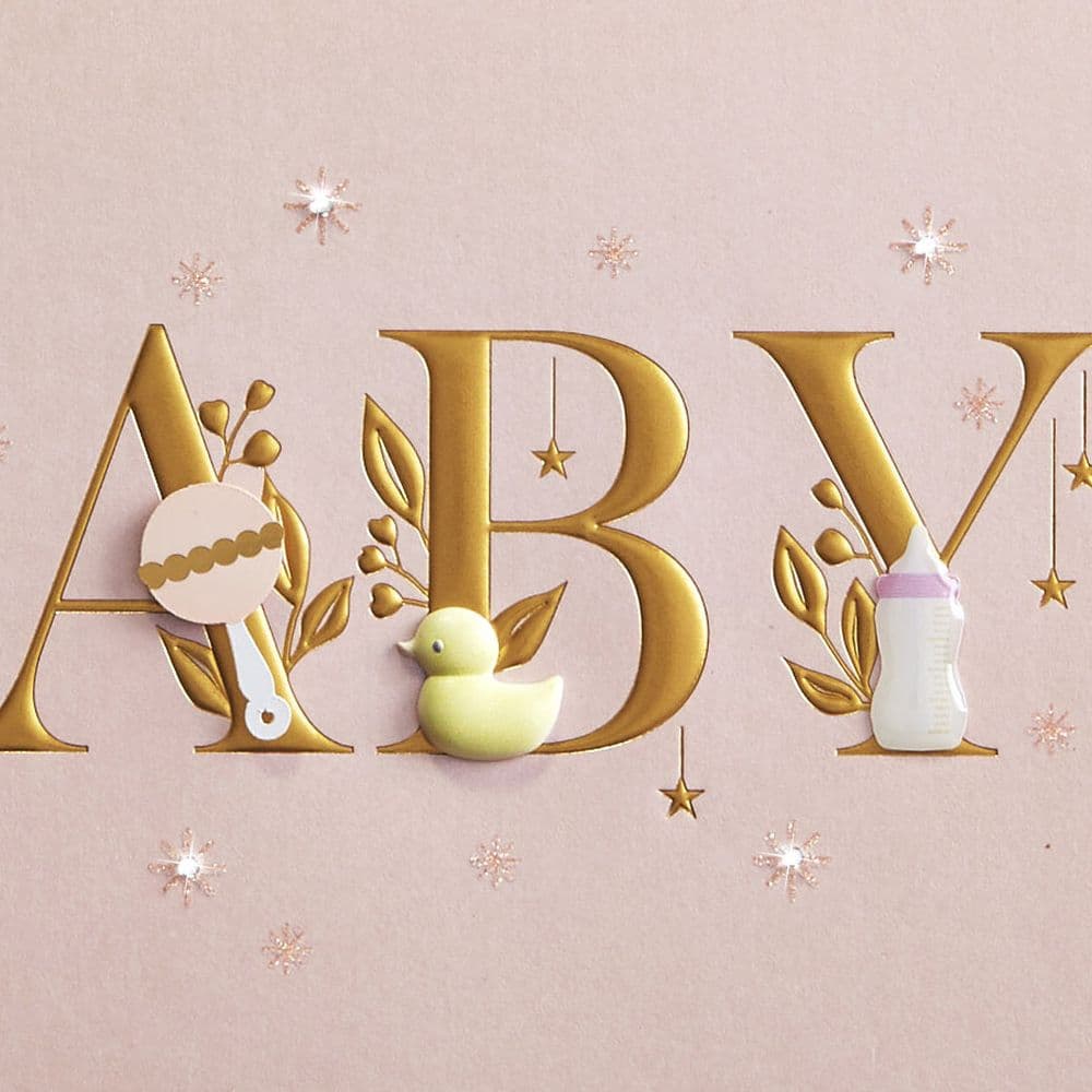 Baby Lettering Girl New Baby Card Fifth Alternate Image width=&quot;1000&quot; height=&quot;1000&quot;