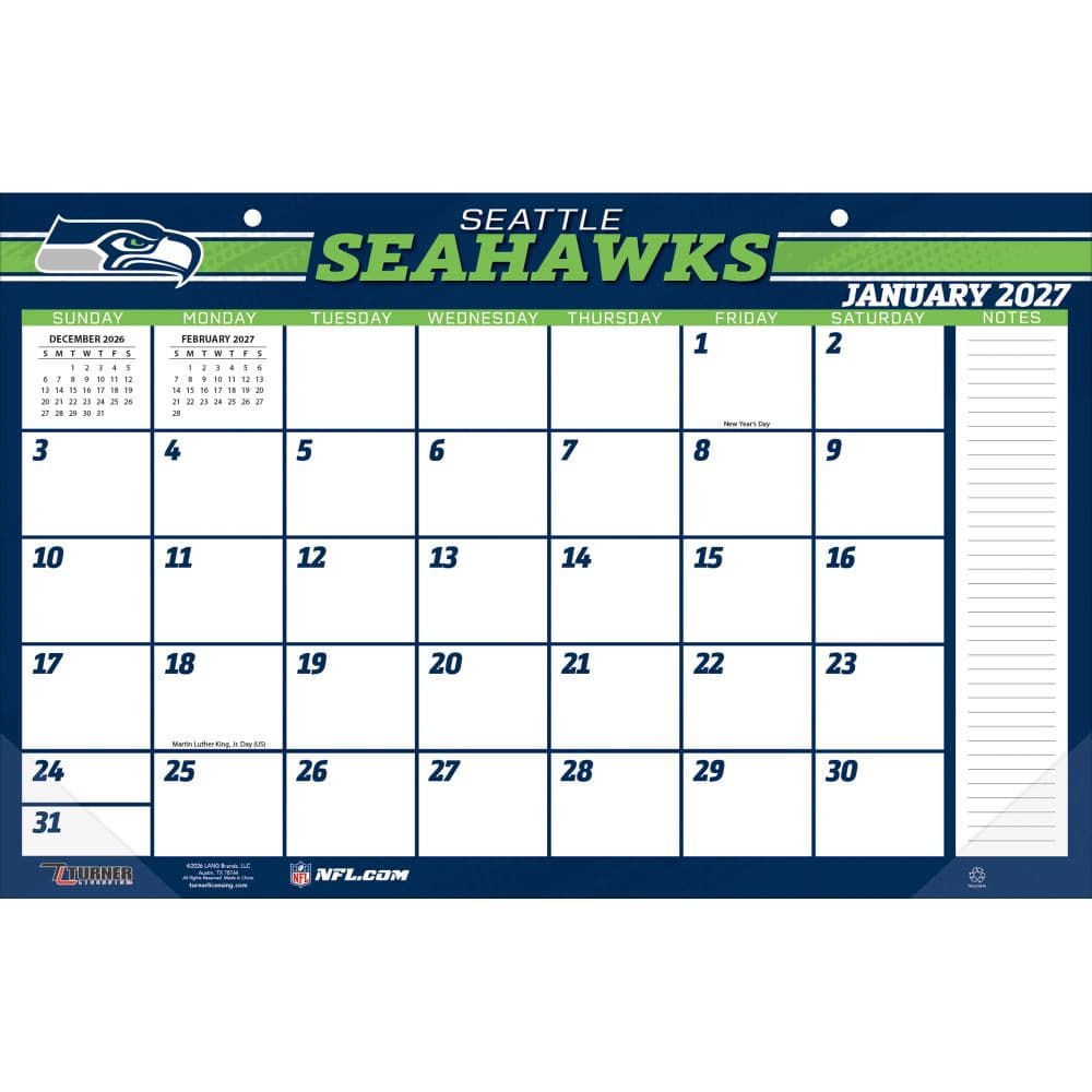 NFL Seattle Seahawks Small 2027 Desk Pad First Alternate Image