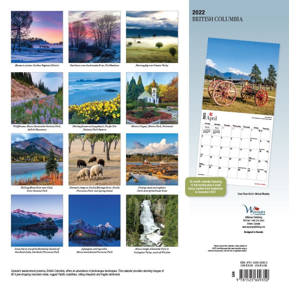 British Columbia 2022 Wall Calendar - Calendars.com