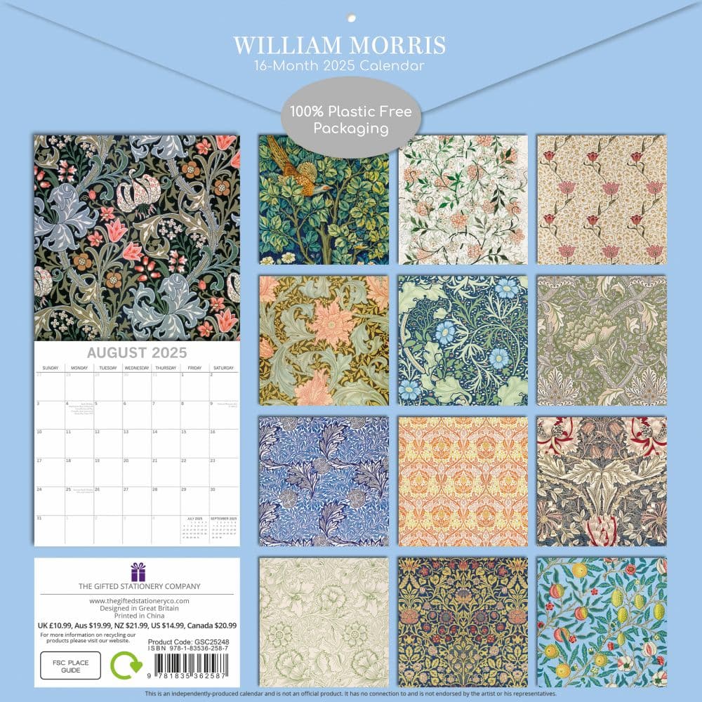 William Morris Rose 2025 Wall Calendar First Alternate Image width=&quot;1000&quot; height=&quot;1000&quot;