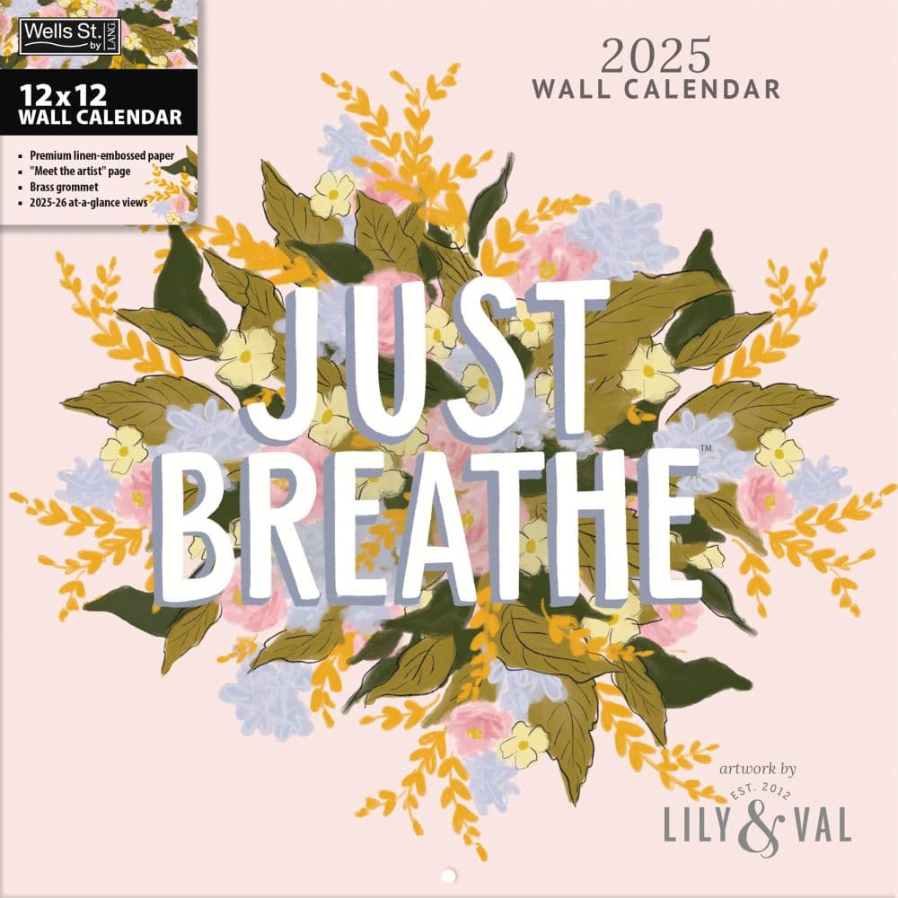 Just Breathe by Lily and Val 2025 Wall Calendar_Main Image