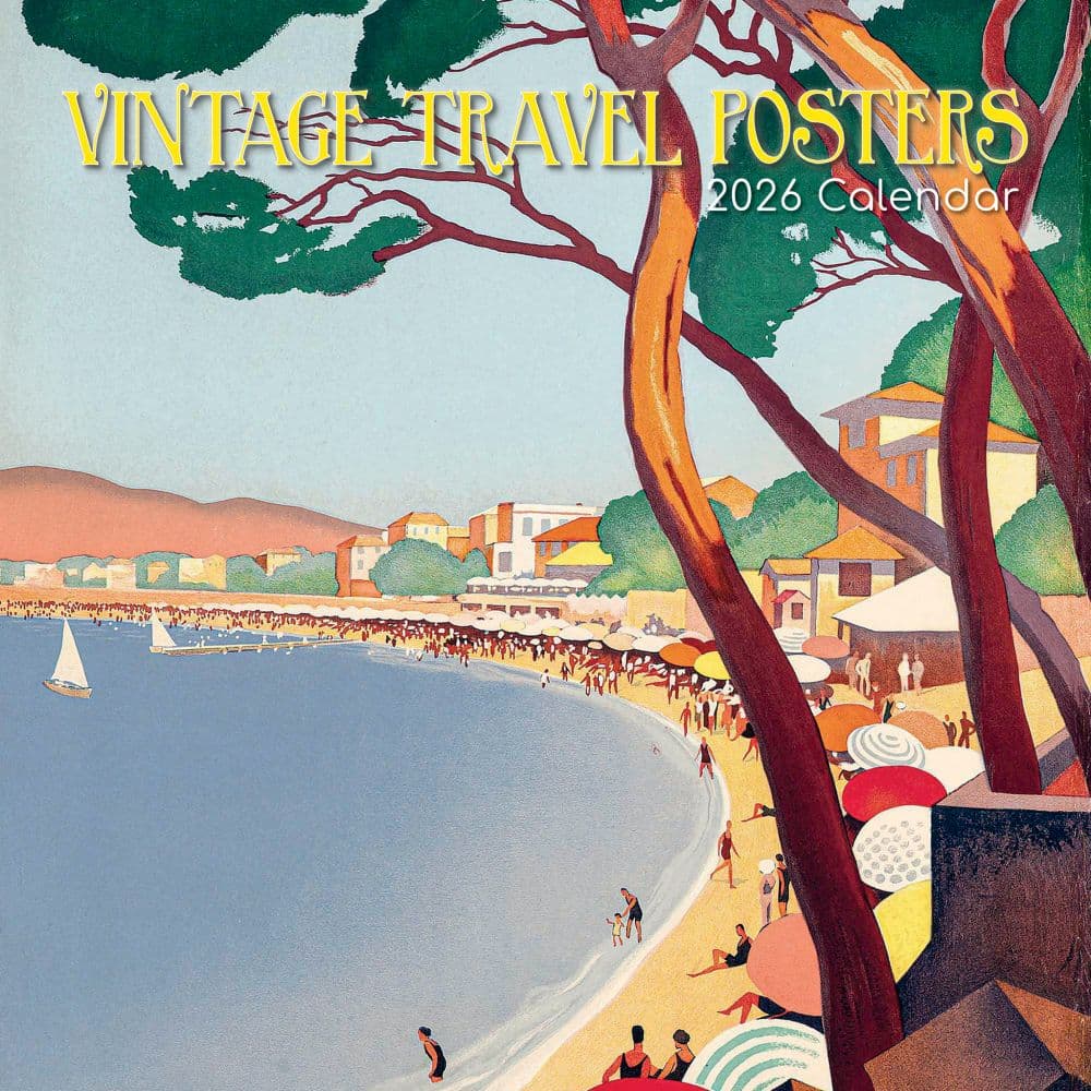Vintage Travel Posters 2026 Wall Calendar Main Image