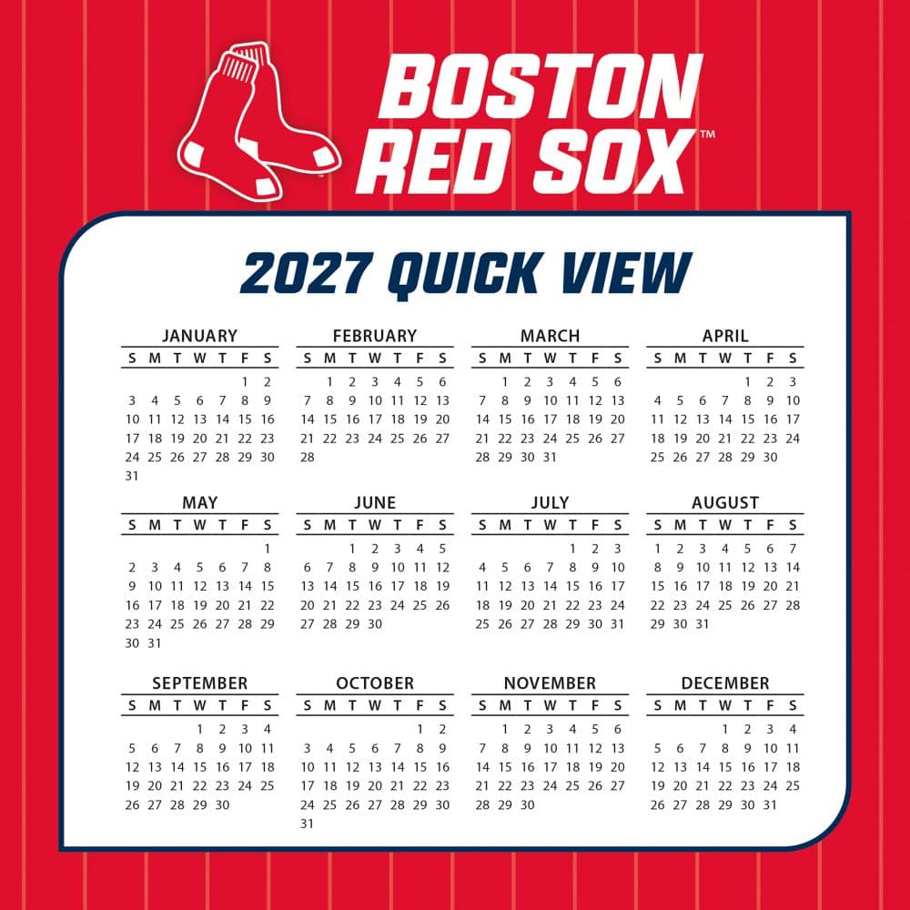 MLB Boston Red Sox 2027 Desk Calendar Fourth Alternate Image