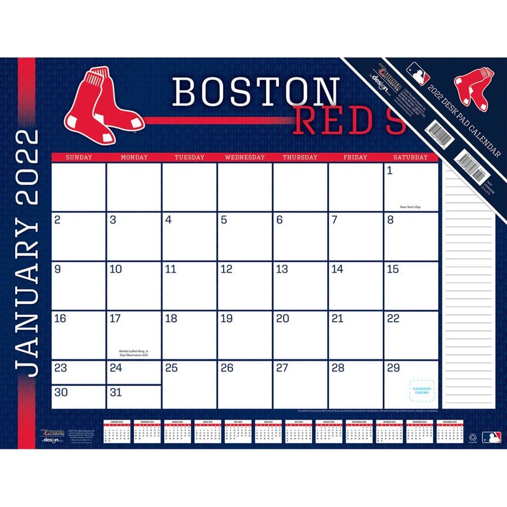 MLB Boston Red Sox 2022 Desk Pad - Calendars.com