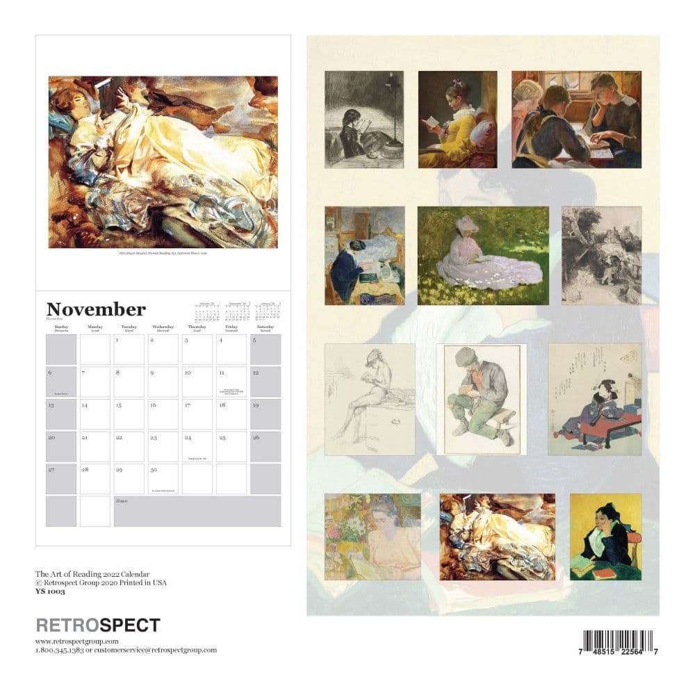 Art of Reading 2022 Wall Calendar