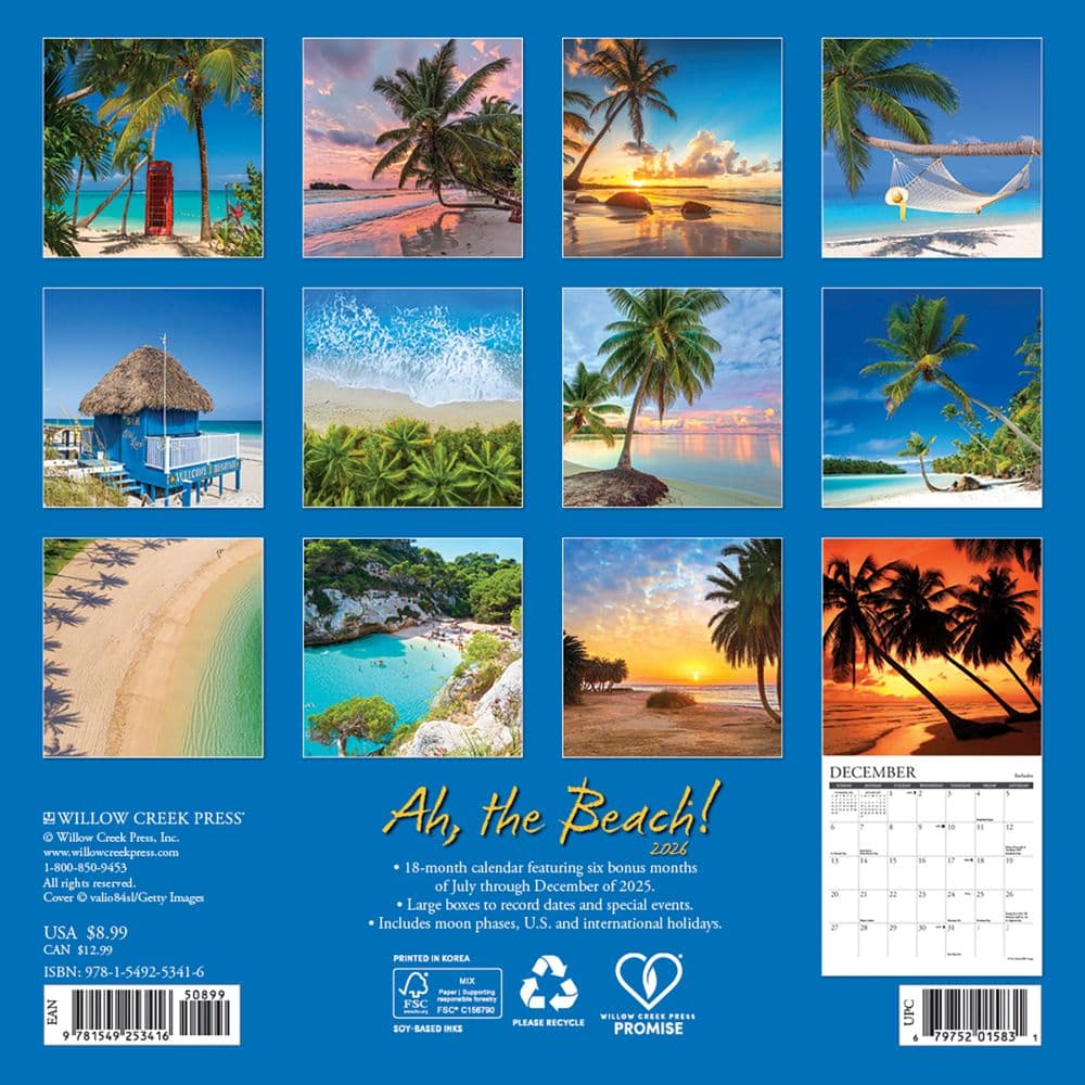 Ah The Beach 2026 Mini Wall Calendar First Alternate Image