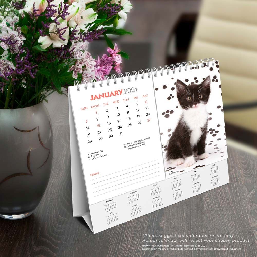 Kittens 2024 Easel Desk Calendar Third Alternate  Image width=&quot;1000&quot; height=&quot;1000&quot;