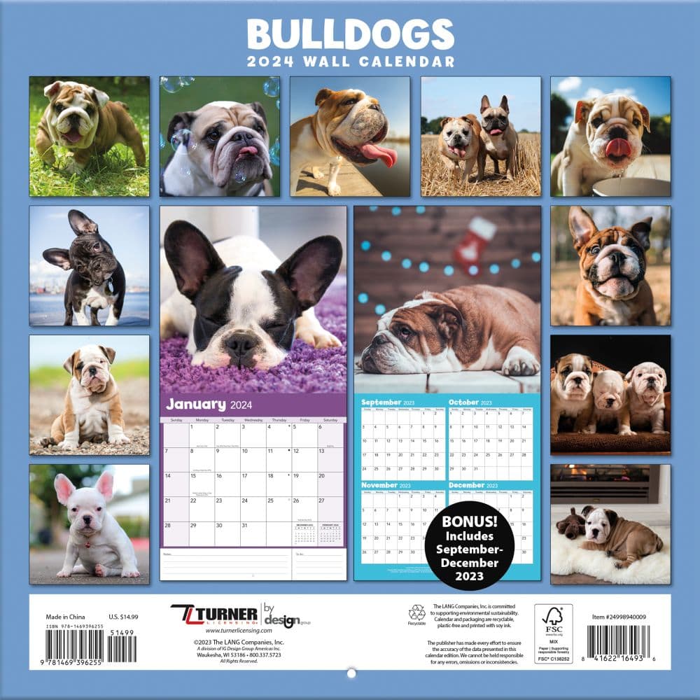 Bulldogs 2024 Wall Calendar Alternate Image 1