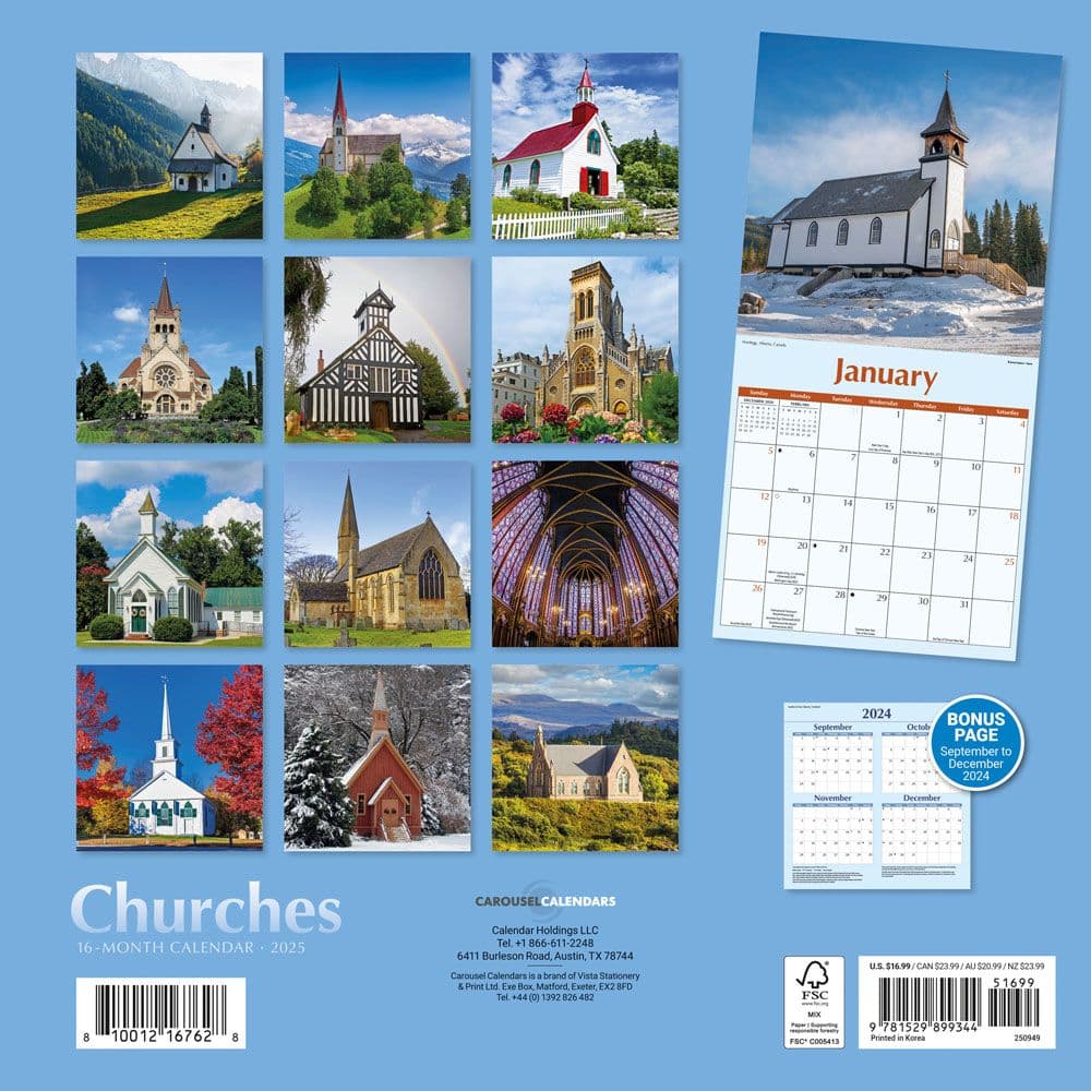 Churches 2025 Wall Calendar First Alternate Image width=&quot;1000&quot; height=&quot;1000&quot;