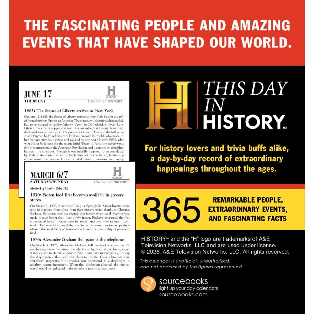 History Channel This Day in History 365 Facts 2027 Desk Calendar First Alternate Image
