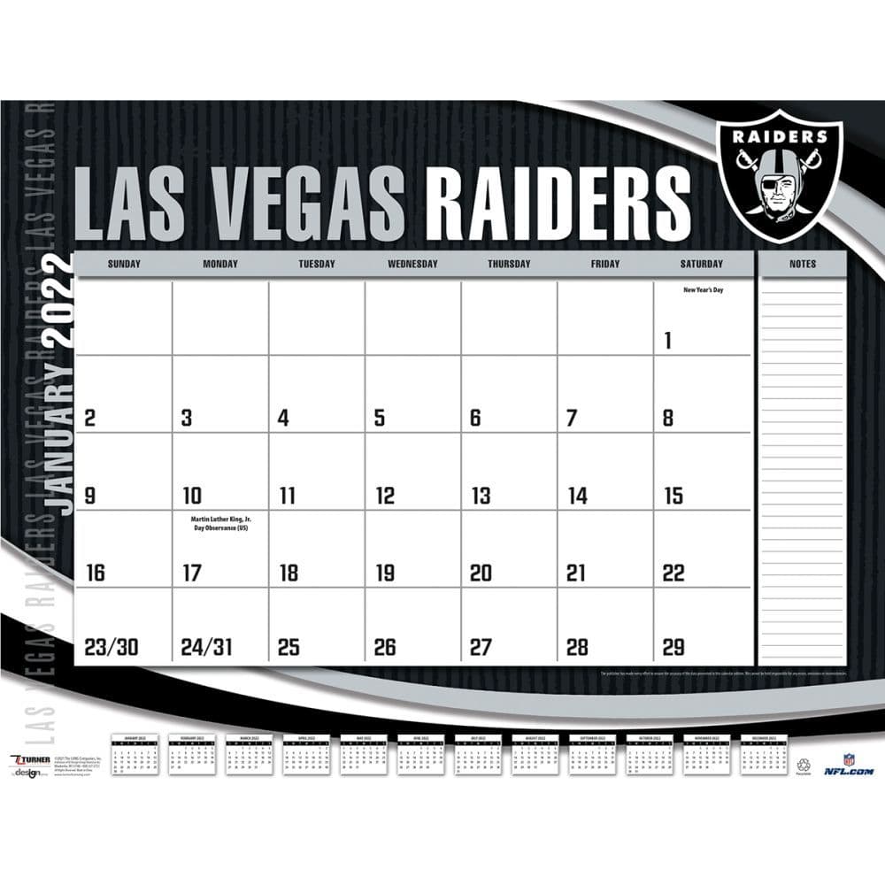 Raiders 2022 Schedule Nfl Las Vegas Raiders 2022 Desk Pad - Calendars.com