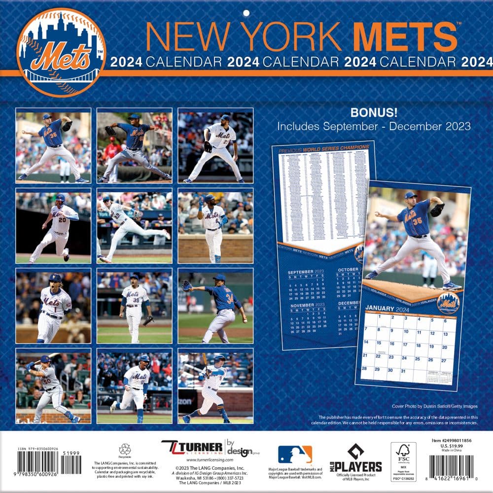 MLB New York Mets 2024 Wall Calendar