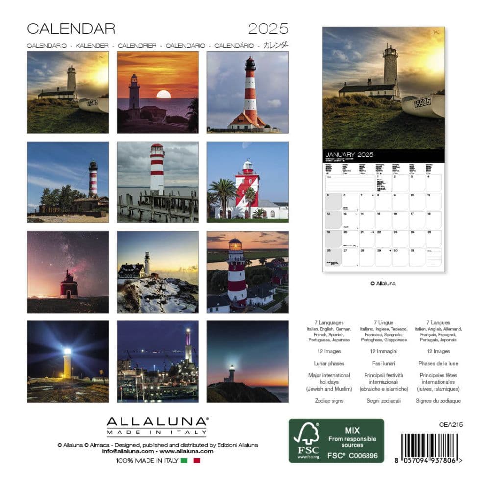 Lighthouses 2025 Mini Wall Calendar First Alternate Image width=&quot;1000&quot; height=&quot;1000&quot;