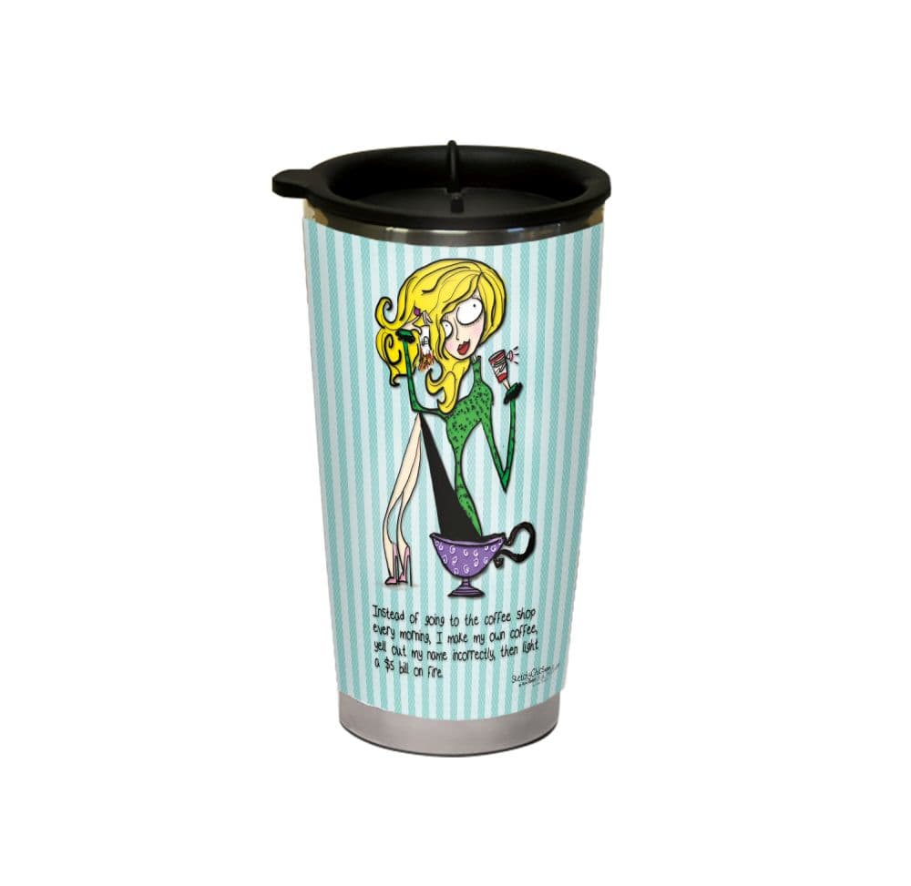 Sketchy Chics Coffee Shop Traveler Mug Main Image