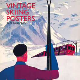 Skiing Posters Vintage 2025 Wall Calendar
