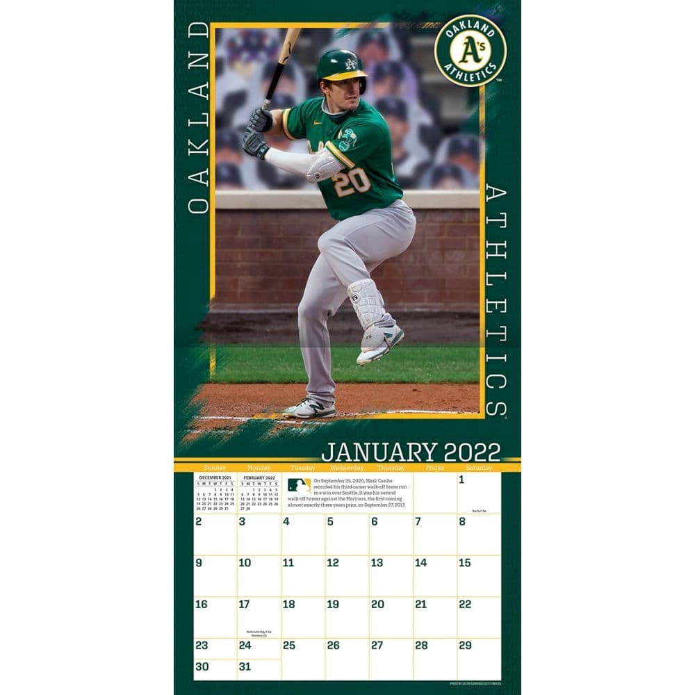 Mlb Oakland Athletics 2022 Wall Calendar Calendars Com