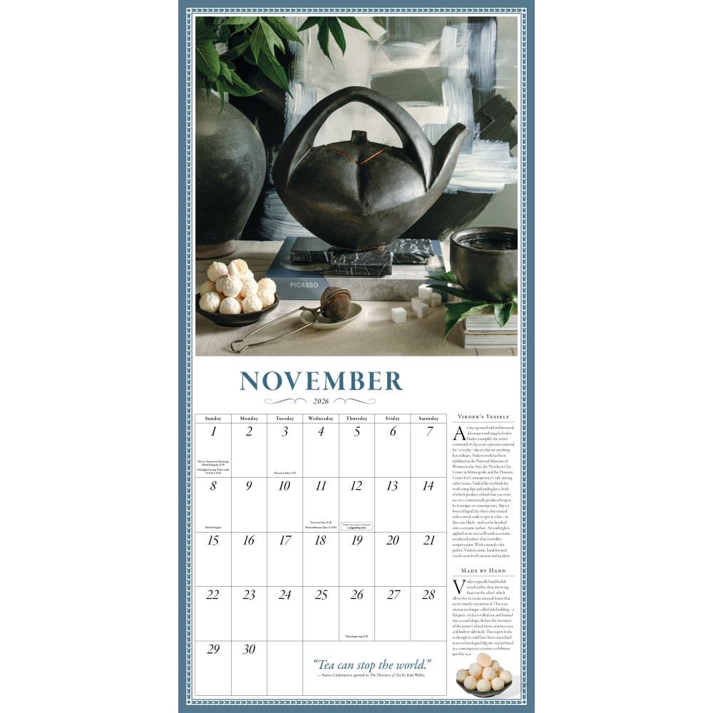 Teapot 2026 Wall Calendar Fourth Alternate Image