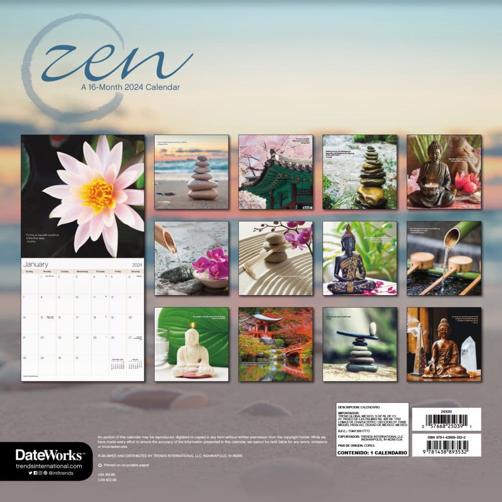 Zen 2024 Wall Calendar