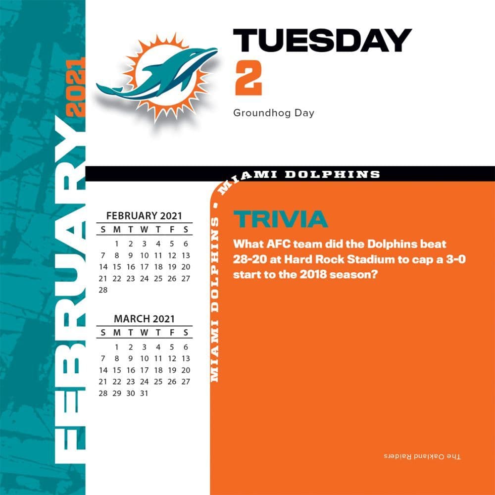 : TURNER SPORTS Miami Dolphins 2022 22X17 Desk Calendar