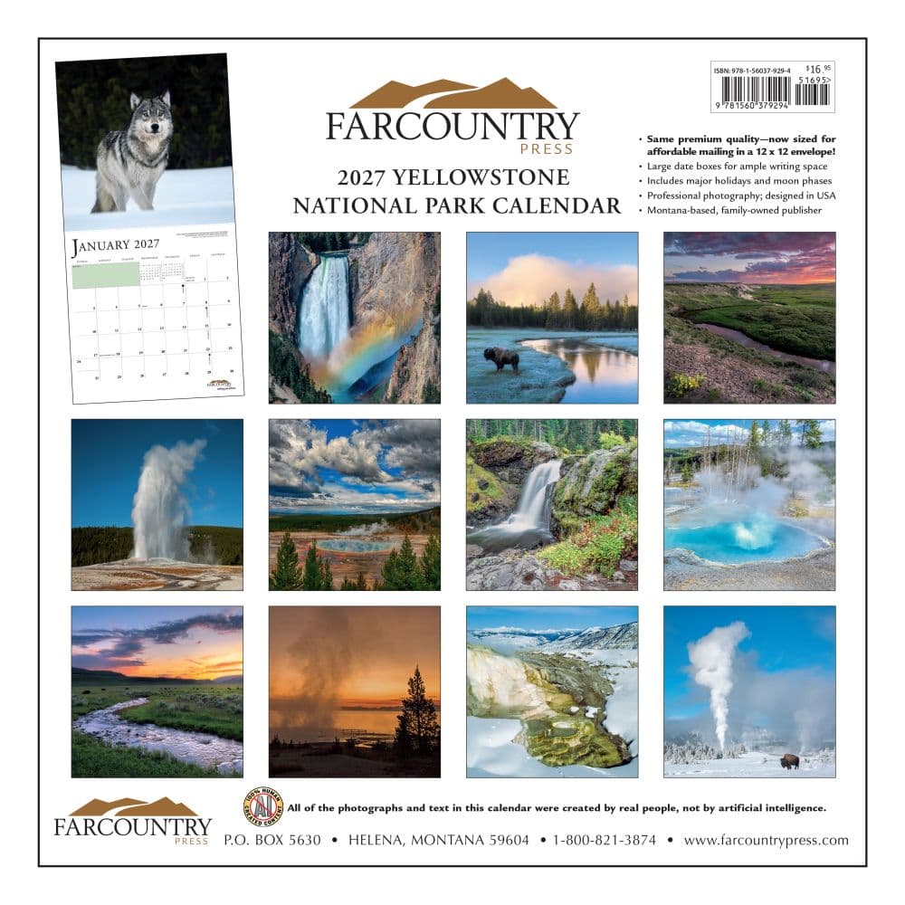 Yellowstone National Park 2027 Wall Calendar First Alternate Image