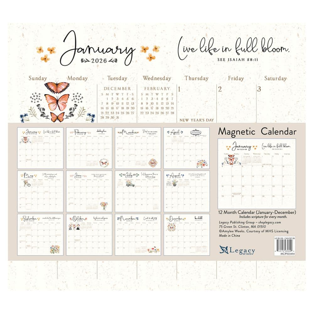 Be Still by Amylee Weeks 2026 Magnetic Calendar First Alternate Image