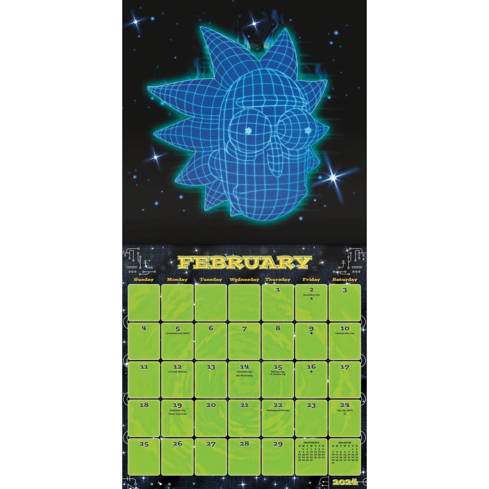 Rick and Morty 2024 Wall Calendar