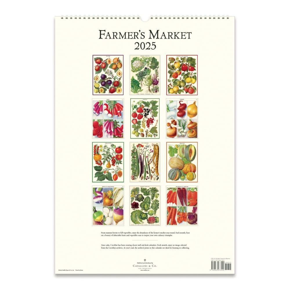 Farmers Market Poster 2025 Wall Calendar Second Alternate Image width="1000" height="1000"