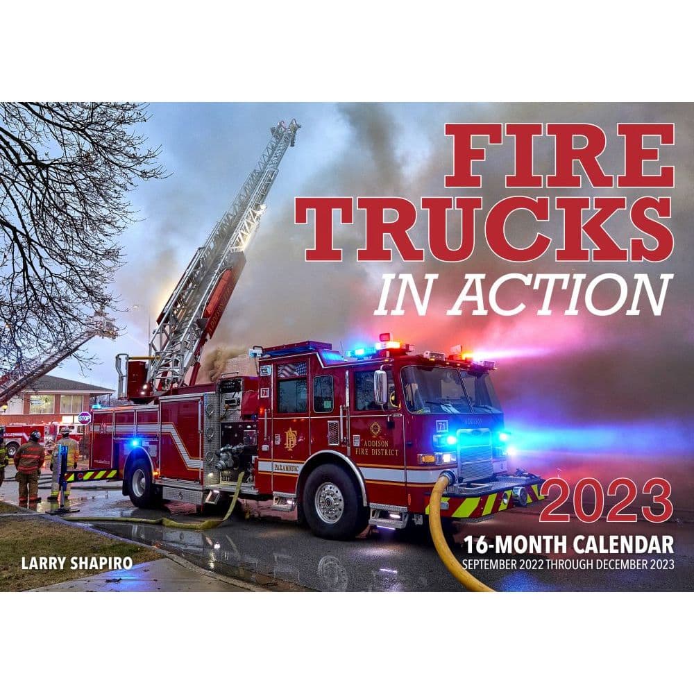 Fire Trucks in Action 2023 Wall Calendar