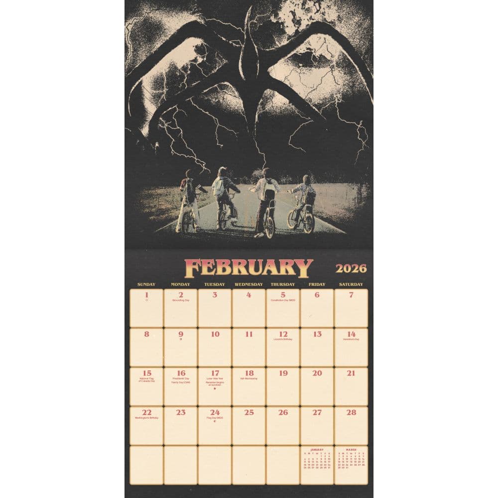 Stranger Things Collectors Edition 2026 Wall Calendar Fourth Alternate Image