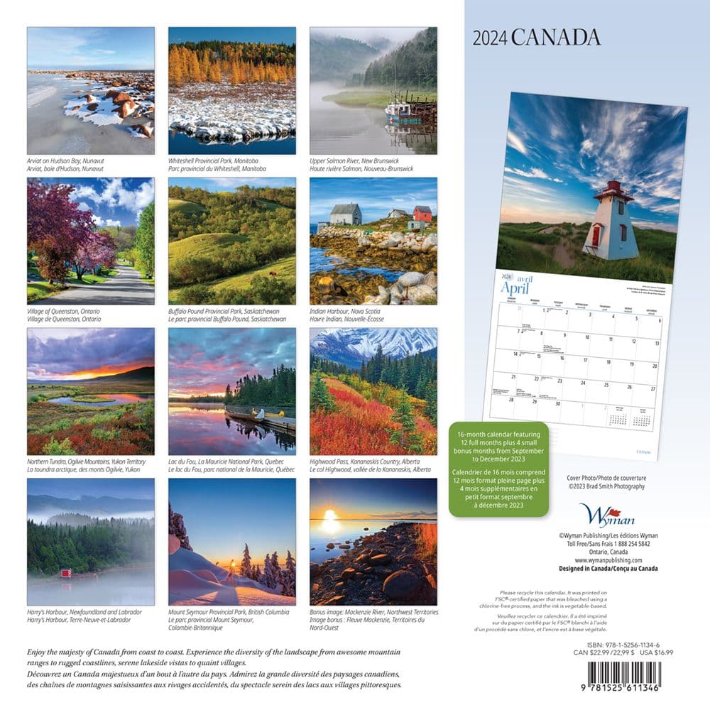 Canada 2024 Wall Calendar Alternate Image 1