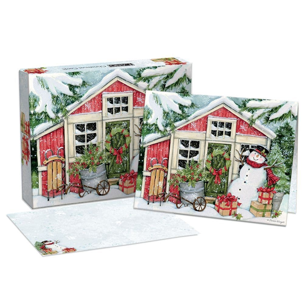 Snowmans Farmhouse Greeting Card - Calendars.com