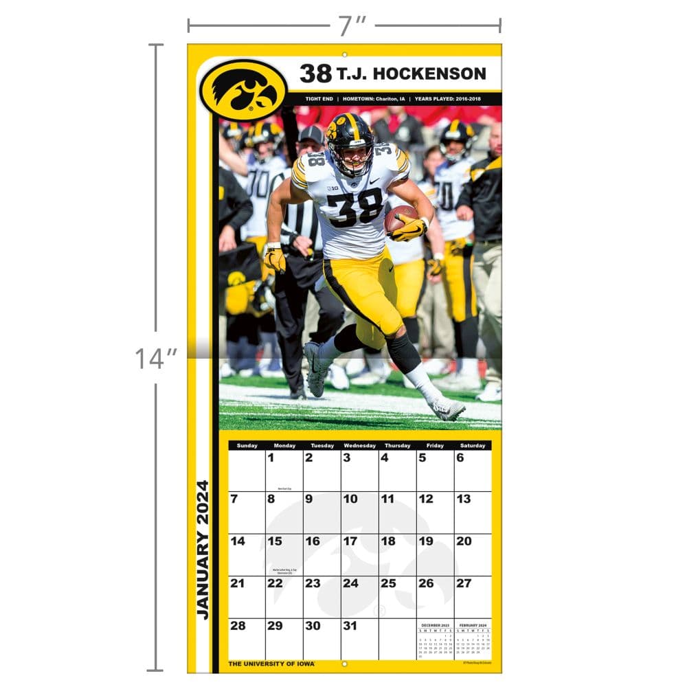 Iowa Hawkeyes 2024 Mini Wall Calendar Fifth Alternate Image width=&quot;1000&quot; height=&quot;1000&quot;