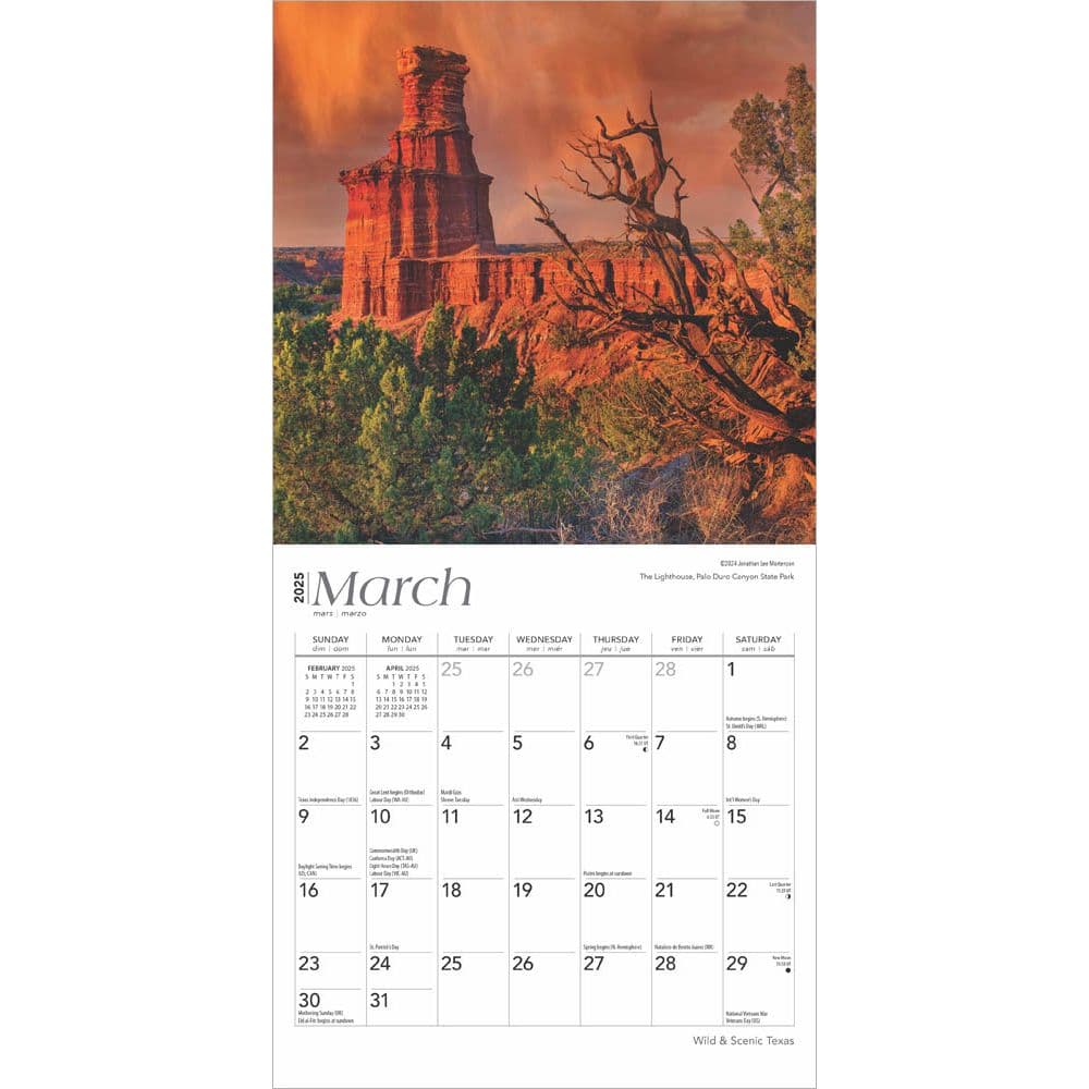 Texas 2025 Mini Wall Calendar Second Alternate Image